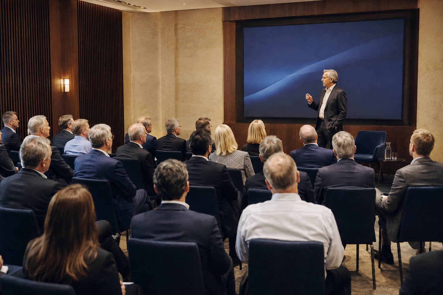 Senior leaders taking part in a private executive roundtable